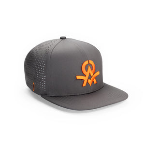Sweat Out 2.0 Hat with Sunglasses Keeper - Flat Dark Gray with Orange