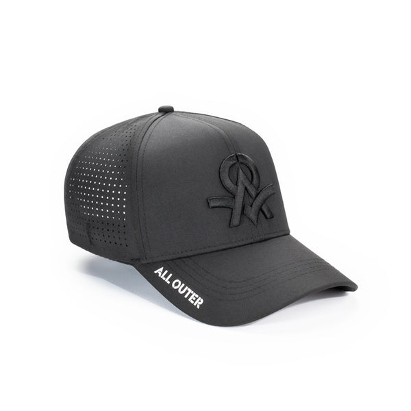 Sweat Out 2.0 Hat with Sunglasses Keeper - Curved Black on Black