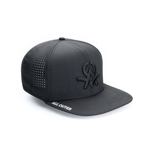 Sweat Out 2.0 Hat with Sunglasses Keeper - Flat Black on Black