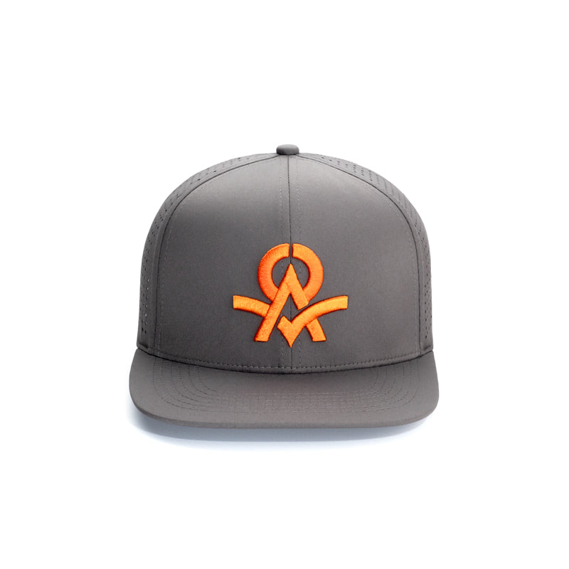 goggles baseball cap Sweat Out 2.0 Hat with Sunglasses Keeper - Flat Dark Gray with Orange