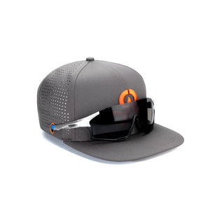 Sweat Out 2.0 Hat with Sunglasses Keeper - Flat Dark Gray with Orange