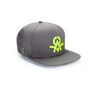 Sweat Out 2.0 Hat with Sunglasses Keeper - Flat Dark Gray with Green