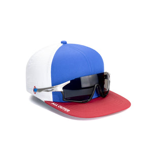 Sweat Out 2.0 Hat with Sunglasses Keeper - Flat Red White & Blue