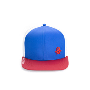 Sweat Out 2.0 Hat with Sunglasses Keeper - Flat Red White & Blue